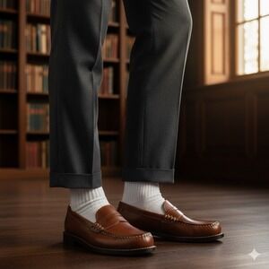 Vintage ROCKPORT Leather Penny Loafer Brown DMX Comfort 10M Academia Grandpacore